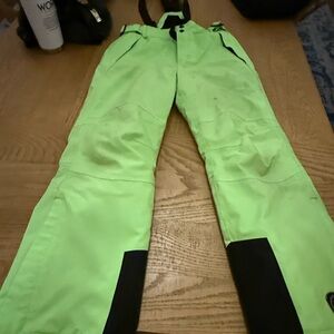 Bright Green Ski/snow Pants with Black Accents